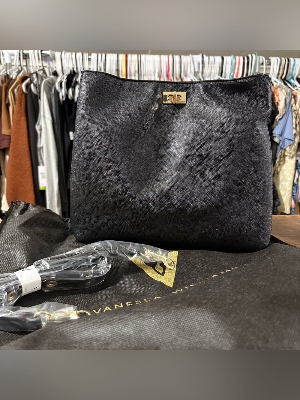 Vanessa Williams Posh Hobo Shoulder Bag in Black NWT